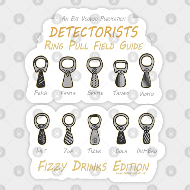 Detectorists Ring Pull Field Guide Scribble Fizz Edition Eye Voodoo Sticker by eyevoodoo